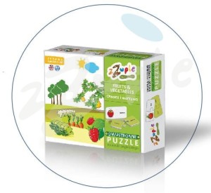 Owoce & Warzywa. Dwustronne puzzle do nauki angielskiego